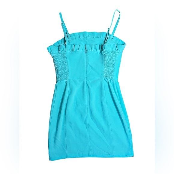 Amanda Uprichard Revolve Teal Blue Scalloped Top Mini Dress Medium - Picture 5 of 5